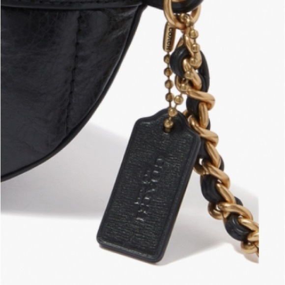 Coach c0851 black leather belt waist bag sling bag - Picture 13 of 15